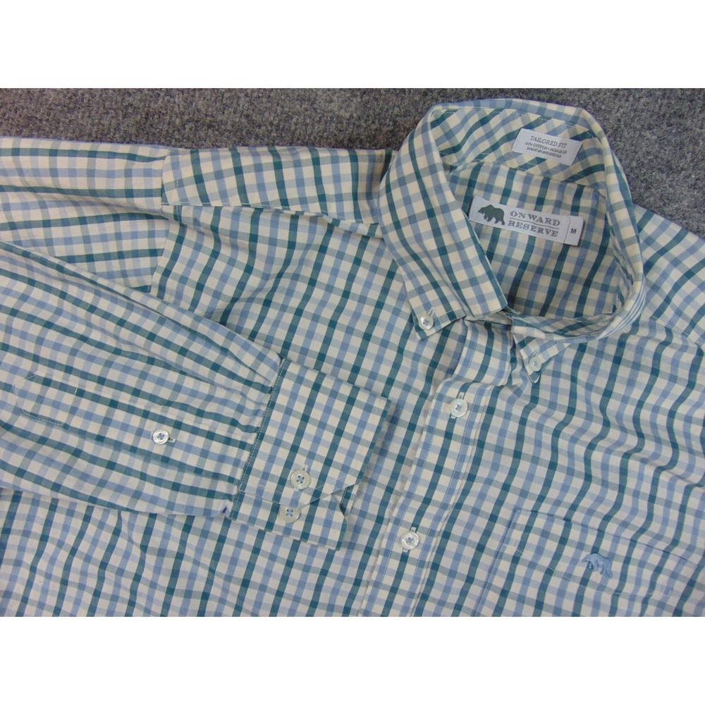 Onward Reserve Men's Blue and White Checkered Shirt